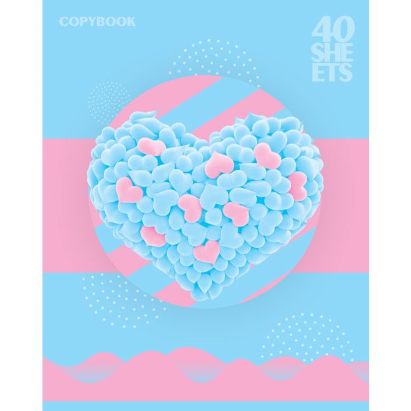 Тетрадь 40л А5ф клетка на скобе мат ламин,тиснение серия  -Территория цвета- , 